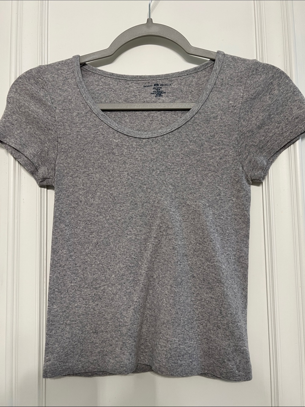 Brandy Melville Heather Gray Scoop Tee